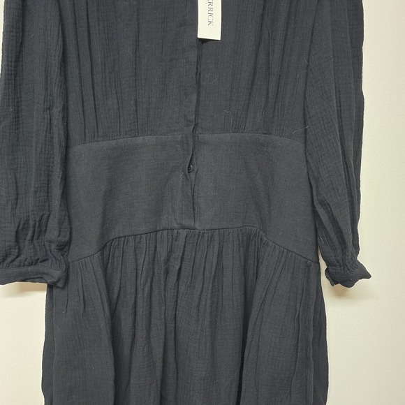 Heidi Merrick Womens Barcelona Black Gauze Midi Dress Sz XL NWT‎ $425 Minimalist - Picture 7 of 12